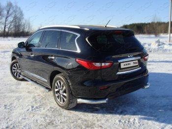 23 549 р. Защита задняя (уголки, нержавейка 76,1 мм) ТСС Тюнинг INFINITI QX60 L50 дорестайлинг (2013-2016)  с доставкой в г. Краснодар. Увеличить фотографию 1