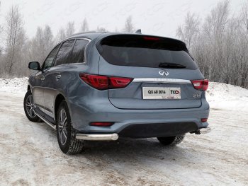 Защита задняя (уголки, нержавейка 76,1 мм) ТСС Тюнинг INFINITI (Инфинити) QX60 (КуХ60)  L50 (2016-2021) L50 рестайлинг