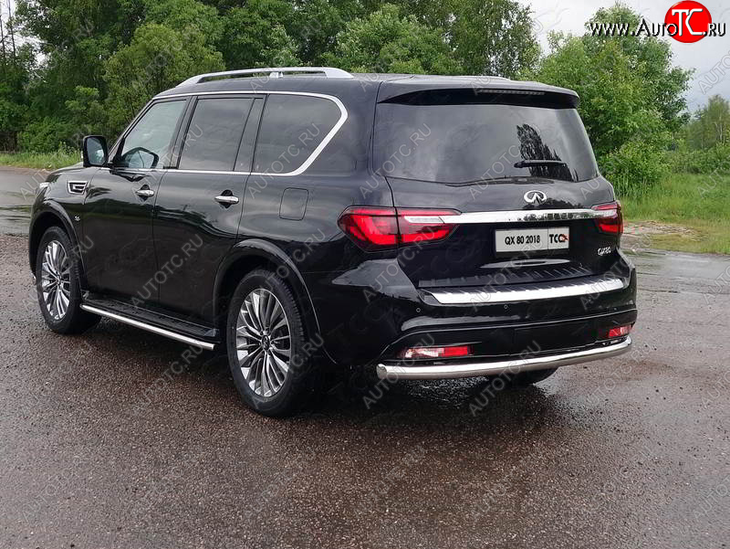 24 949 р. Защита задняя (нержавейка 76,1 мм) ТСС Тюнинг  INFINITI QX80  Z62 (2018-2024) 2-ой рестайлинг  с доставкой в г. Краснодар