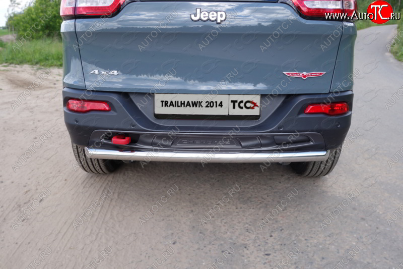 16 899 р. Защита задняя (Trailhawk, нержавейка 60,3 мм) ТСС Тюнинг  Jeep Cherokee  KL (2014-2017) дорестайлинг  с доставкой в г. Краснодар