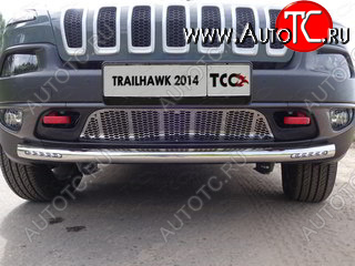 37 649 р. Защита переднего бампера (Trailhawk, 60,3 мм ДХО) ТСС Тюнинг  Jeep Cherokee  KL (2014-2017) дорестайлинг (нержавейка)  с доставкой в г. Краснодар