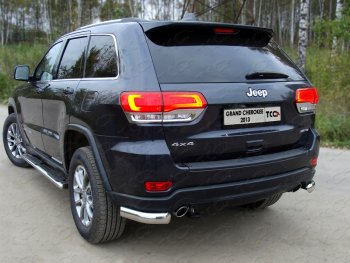 Защита задняя (уголки овальные, нержавейка 75х42 мм) ТСС Тюнинг Jeep Grand Cherokee WK2 1-ый рестайлинг (2013-2018) ()