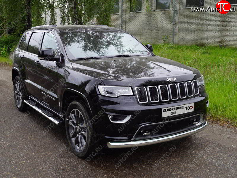 22 599 р. Защита переднего бампера нижняя d76,1 мм ТСС Тюнинг  Jeep Grand Cherokee  WK2 (2017-2022) 2-ой рестайлинг (нержавейка)  с доставкой в г. Краснодар