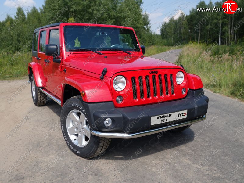 20 999 р. Защита переднего бампера нижняя d76,1 мм ТСС Тюнинг Jeep Wrangler JK (2007-2018) (нержавейка)  с доставкой в г. Краснодар