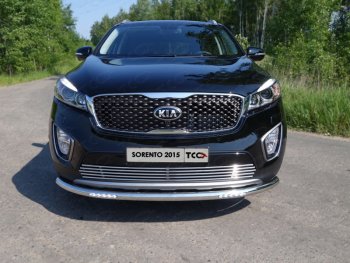 34 999 р. Защита переднего бампера нижняя с ДХО 60,3 мм ТСС Тюнинг  KIA Sorento  UM/Prime (2014-2018) дорестайлинг (нержавейка)  с доставкой в г. Краснодар. Увеличить фотографию 1