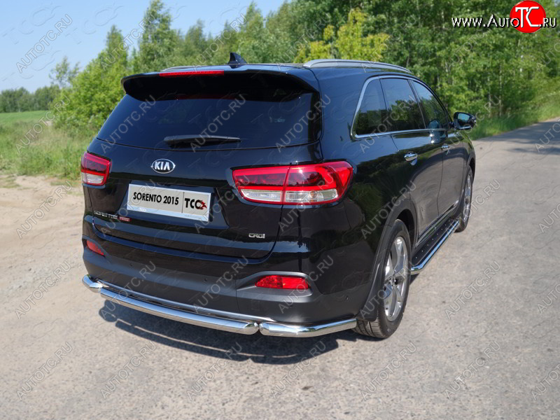 18 699 р. Защита заднего бампера (уголки, d60,3 мм) TCC KIA Sorento UM/Prime рестайлинг (2018-2020)  с доставкой в г. Краснодар