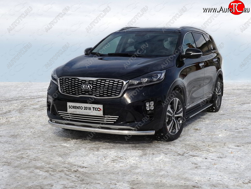 17 999 р. Защита переднего бампера нижняя d60,3 мм ТСС Тюнинг  KIA Sorento  UM/Prime (2018-2020) рестайлинг (нержавейка)  с доставкой в г. Краснодар