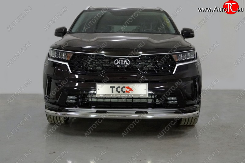 21 599 р. Защита переднего бампера нижняя d60,3 мм ТСС Тюнинг  KIA Sorento  MQ4 (2020-2022) (нержавейка)  с доставкой в г. Краснодар