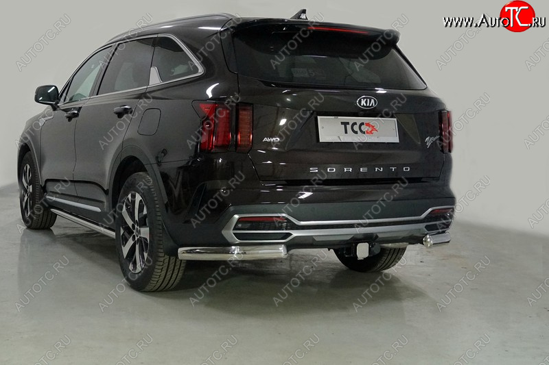 24 999 р. Защита задняя (уголки овальные, 75х42 мм) ТСС Тюнинг  KIA Sorento  MQ4 (2020-2022) (уголки овальные)  с доставкой в г. Краснодар