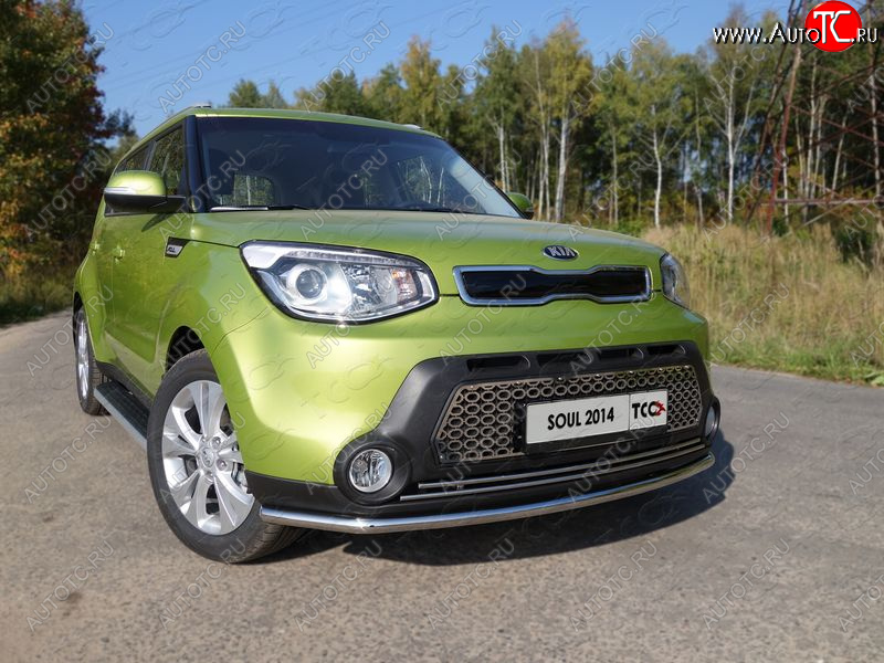 17 999 р. Защита переднего бампера нижняя d42,4 мм ТСС Тюнинг  KIA Soul  PS (2014-2016) дорестайлинг (нержавейка)  с доставкой в г. Краснодар