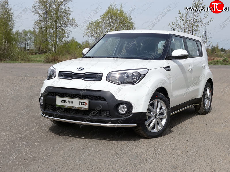 16 899 р. Защита переднего бампера нижняя d42,4 мм ТСС Тюнинг  KIA Soul  PS (2017-2019) рестайлинг (нержавейка)  с доставкой в г. Краснодар