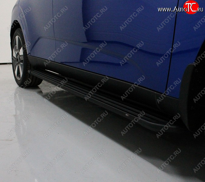 21 999 р. Пороги алюминиевые Slim Line ТСС Тюнинг  KIA Soul  SK3 (2018-2022) (Black)  с доставкой в г. Краснодар