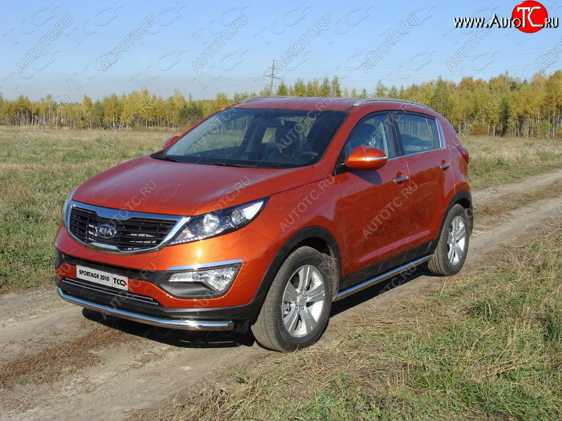 18 699 р. Защита переднего бампера нижняя d60,3 мм ТСС Тюнинг  KIA Sportage  3 SL (2010-2014) дорестайлинг (нержавейка)  с доставкой в г. Краснодар