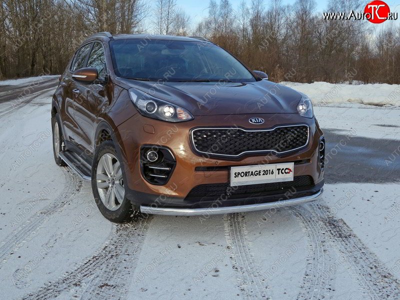 19 999 р. Защита переднего бампера нижняя d60,3 мм ТСС Тюнинг  KIA Sportage  4 QL (2016-2018) дорестайлинг (нержавейка)  с доставкой в г. Краснодар