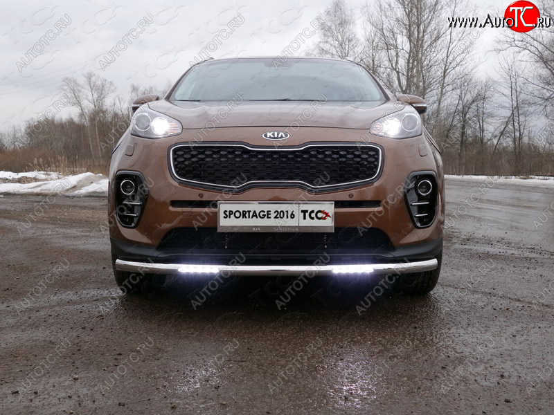 38 949 р. Защита переднего бампера нижняя с ДХО 60,3 мм ТСС Тюнинг  KIA Sportage  4 QL (2016-2018) дорестайлинг (нержавейка)  с доставкой в г. Краснодар