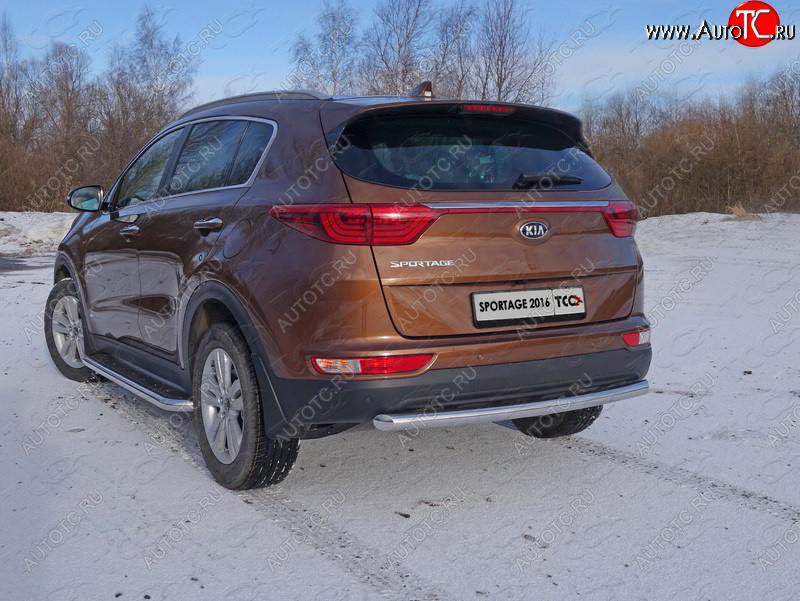 16 899 р. Защита задняя (нержавейка 60,3 мм) ТСС Тюнинг  KIA Sportage  4 QL (2016-2018) дорестайлинг  с доставкой в г. Краснодар