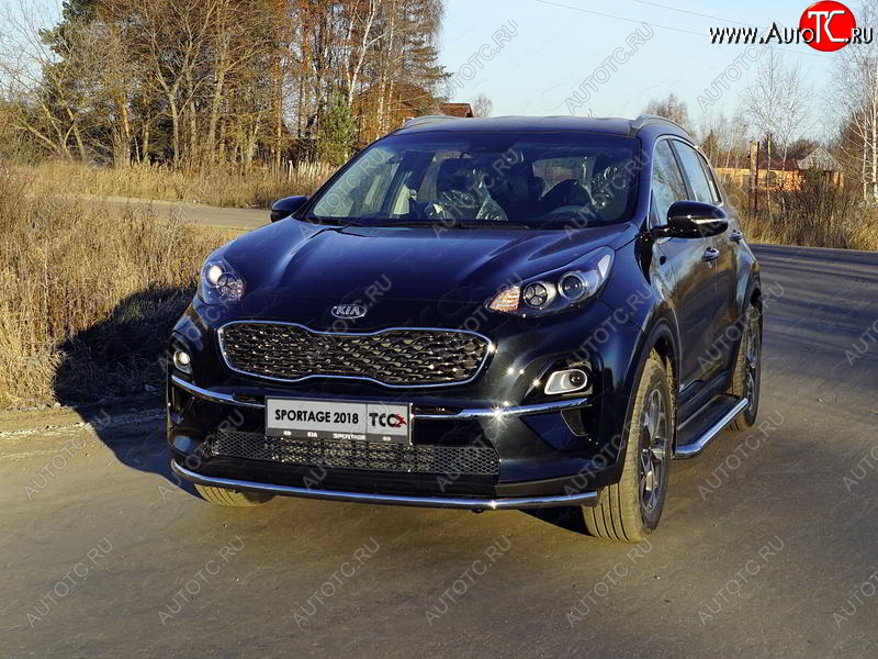 18 699 р. Защита переднего бампера нижняя d42,4 мм ТСС Тюнинг  KIA Sportage  4 QL (2018-2022) рестайлинг  с доставкой в г. Краснодар