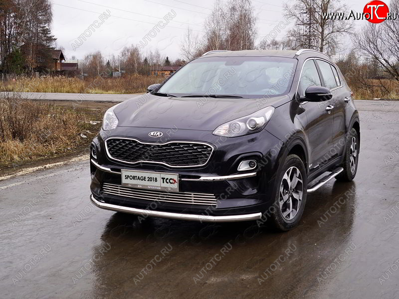 19 999 р. Защита переднего бампера нижняя d60,3 мм ТСС Тюнинг  KIA Sportage  4 QL (2018-2022) рестайлинг (нержавейка)  с доставкой в г. Краснодар