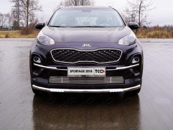 Защита переднего бампера нижняя с ДХО 60,3 мм ТСС Тюнинг KIA (КИА) Sportage (Спортаж)  4 QL (2018-2022) 4 QL рестайлинг  (нержавейка)