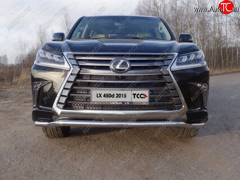 26 499 р. Защита переднего бампера нижняя d60,3 мм ТСС Тюнинг Lexus LX570 J200 2-ой рестайлинг (2015-2022) (нержавейка)  с доставкой в г. Краснодар