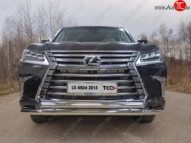 36 999 р. Защита передняя нижняя двойная 76,1*50,8 мм кроме F-Sport Тюнинг Lexus LX570 J200 2-ой рестайлинг (2015-2022) (нержавейка)  с доставкой в г. Краснодар