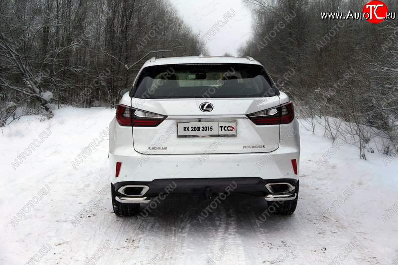 18 999 р. Защита заднего бампера (кроме F-Sport, уголки, d60,3 мм) TCC Lexus RX450 AL20 дорестайлинг (2015-2019)  с доставкой в г. Краснодар