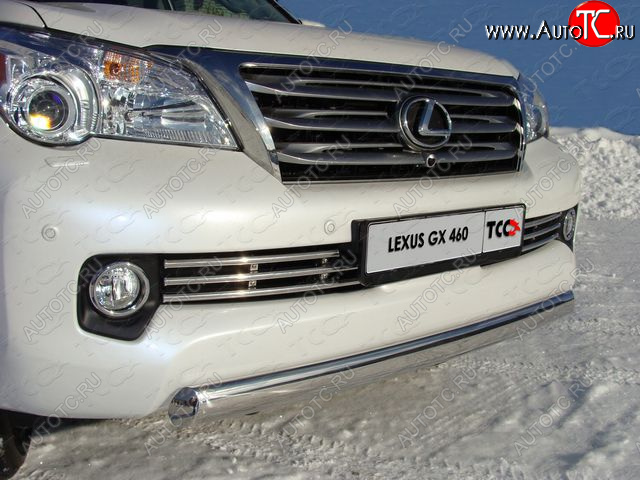 24 099 р.  Защита переднего бампера нижняя 75*42 мм ТСС Тюнинг  Lexus GX460  J150 (2009-2013) дорестайлинг (нержавейка)  с доставкой в г. Краснодар