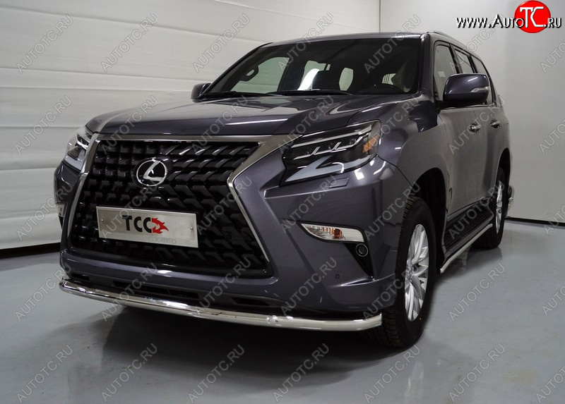 29 999 р. Защита переднего бампера нижняя d60,3 мм ТСС Тюнинг  Lexus GX460  J150 (2019-2022) 2-ой рестайлинг (нержавейка)  с доставкой в г. Краснодар