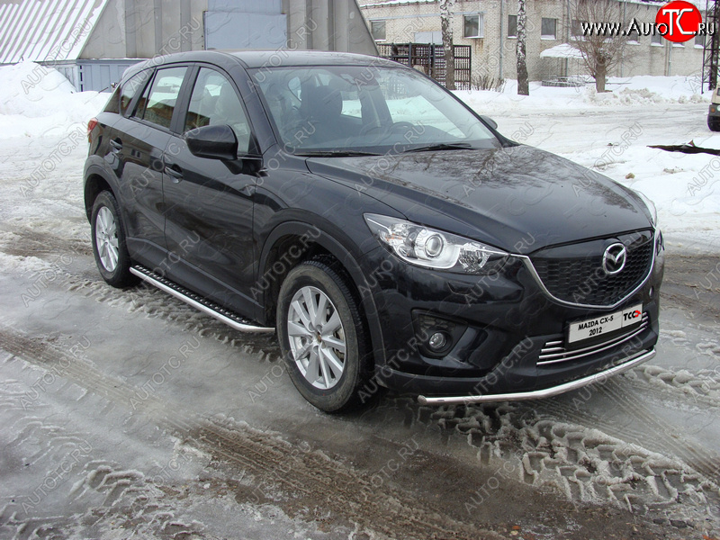 15 549 р. Защита переднего бампера нижняя d42,4 мм ТСС Тюнинг Mazda CX-5 KE дорестайлинг (2011-2014) (нержавейка)  с доставкой в г. Краснодар