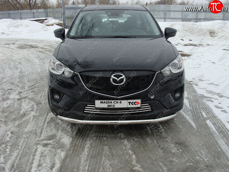 18 699 р. Защита переднего бампера нижняя d60,3 мм ТСС Тюнинг  Mazda CX-5  KE (2011-2014) дорестайлинг (нержавейка)  с доставкой в г. Краснодар