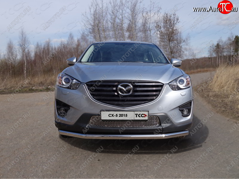 18 699 р. Защита переднего бампера нижняя d60,3 мм ТСС Тюнинг Mazda CX-5 KE рестайлинг (2015-2017) (нержавейка)  с доставкой в г. Краснодар