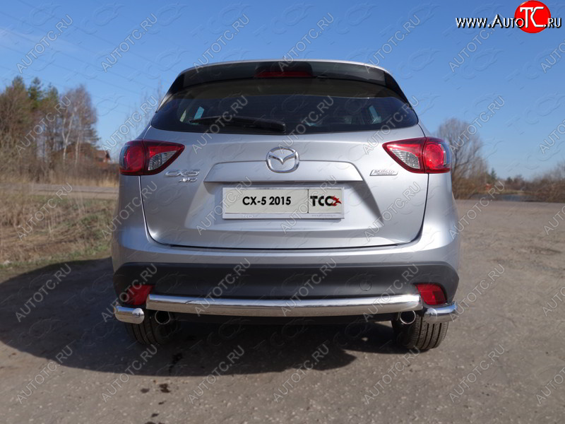 16 299 р. Защита заднего бампера (овальная длинная, d75х42 мм) TCC  Mazda CX-5  KE (2015-2017) рестайлинг  с доставкой в г. Краснодар