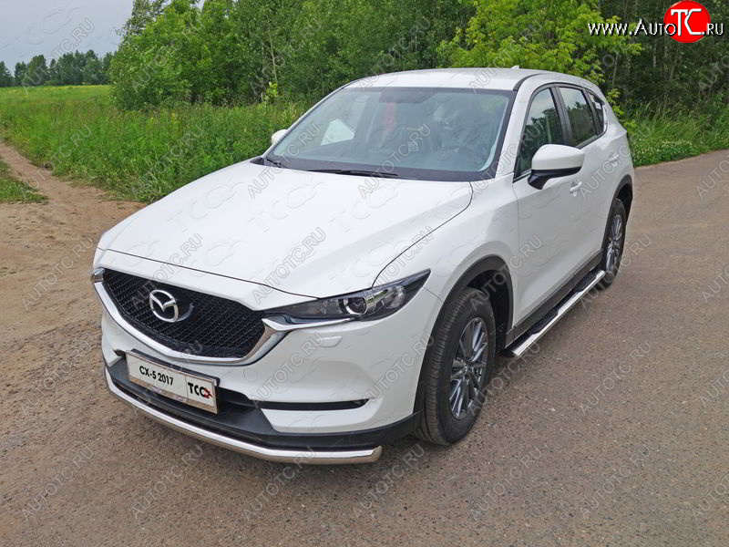 18 699 р. Защита переднего бампера нижняя d60,3 мм ТСС Тюнинг Mazda CX-5 KF (2016-2024) (нержавейка)  с доставкой в г. Краснодар