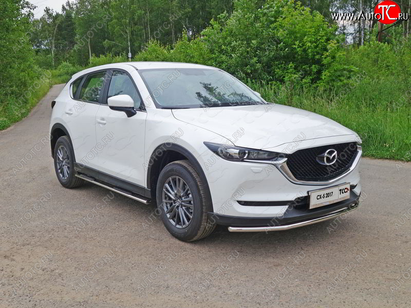 15 549 р. Защита переднего бампера нижняя d42,4 мм ТСС Тюнинг  Mazda CX-5  KF (2016-2024) (нержавейка)  с доставкой в г. Краснодар