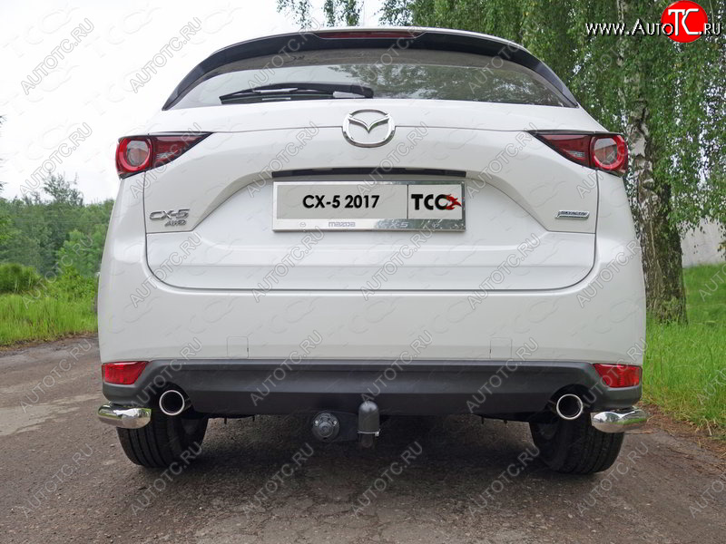 8 899 р. Защита заднего бампера (уголки, d60,3 мм) TCC Mazda CX-5 KF (2016-2024)  с доставкой в г. Краснодар