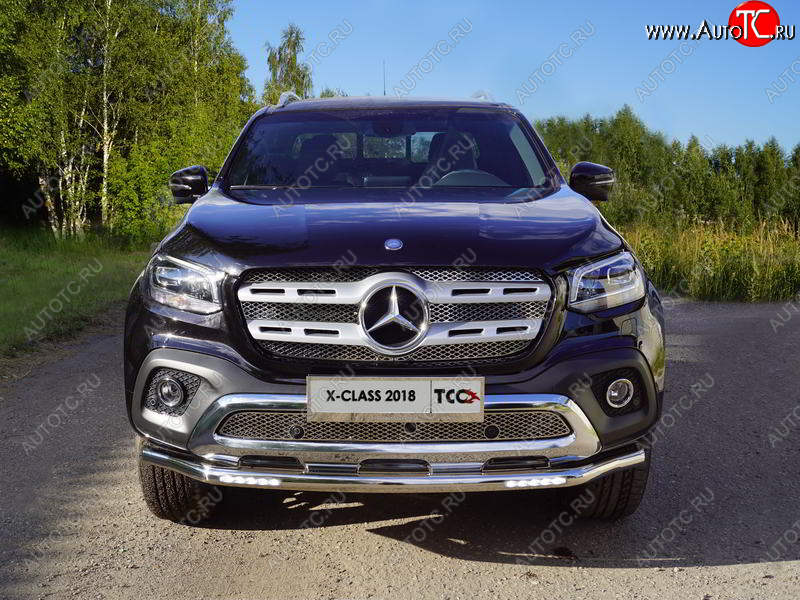 33 999 р. Защита переднего бампера нижняя с ДХО 60,3 мм ТСС Тюнинг Mercedes-Benz X class W470 (2017-2020) (нержавейка)  с доставкой в г. Краснодар