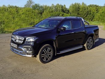 23 549 р. Защита переднего бампера нижняя 76,1 мм ТСС Тюнинг Mercedes-Benz X class W470 (2017-2020) (нержавейка)  с доставкой в г. Краснодар. Увеличить фотографию 1