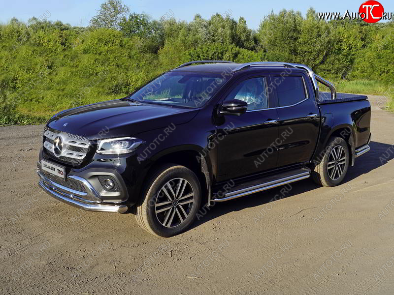 23 549 р. Защита переднего бампера нижняя 76,1 мм ТСС Тюнинг Mercedes-Benz X class W470 (2017-2020) (нержавейка)  с доставкой в г. Краснодар