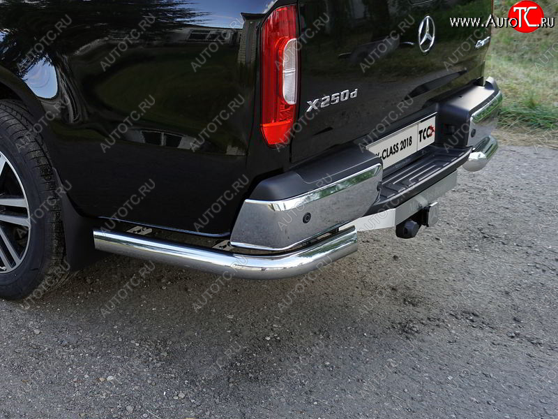 26 699 р. Защита задняя (уголки, нержавейка 76,1 мм) ТСС Тюнинг  Mercedes-Benz X class  W470 (2017-2020)  с доставкой в г. Краснодар