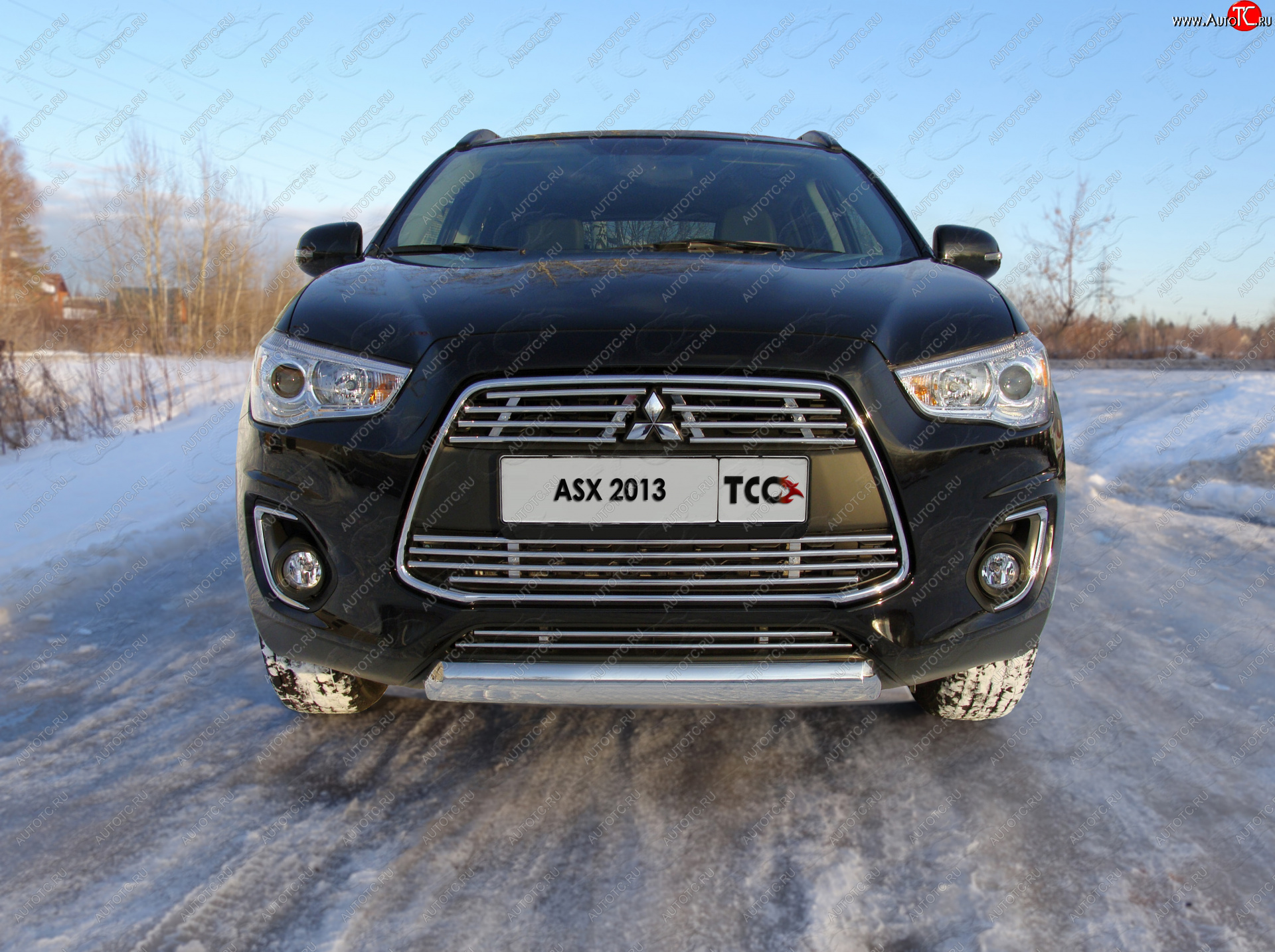 13 499 р. Защита переднего бампера нижняя овальная 75*42 мм ТСС Тюнинг Mitsubishi ASX 1-ый рестайлинг (2013-2016) (нержавейка)  с доставкой в г. Краснодар