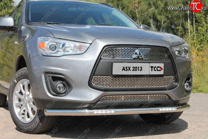 31 899 р. Защита переднего бампера нижняя с ДХО 60,3 мм ТСС Тюнинг  Mitsubishi ASX (2013-2016) 1-ый рестайлинг (нержавейка)  с доставкой в г. Краснодар