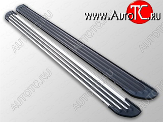 20 899 р. Пороги алюминиевые Slim Line ТСС Тюнинг  Mitsubishi Outlander  XL (2010-2013) (CW)  рестайлинг (Silver)  с доставкой в г. Краснодар