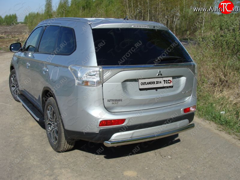 16 549 р. Защита задняя (центральная нержавейка 60,3 мм) ТСС Тюнинг  Mitsubishi Outlander  GF (2014-2016) 1-ый рестайлинг  с доставкой в г. Краснодар