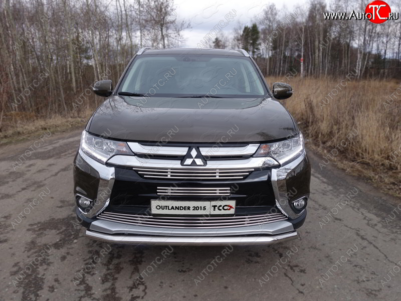 15 549 р. Защита передняя нижняя короткая 60,3 мм ТСС Тюнинг  Mitsubishi Outlander  GF (2015-2018) 2-ой рестайлинг (нержавейка)  с доставкой в г. Краснодар