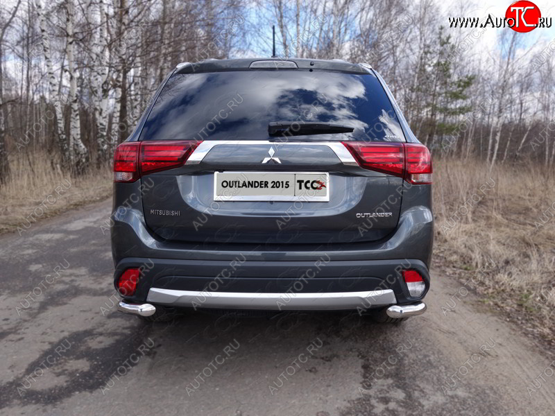 22 599 р. Защита заднего бампера (уголки, d60,3 мм) TCC Mitsubishi Outlander GF 2-ой рестайлинг (2015-2018)  с доставкой в г. Краснодар