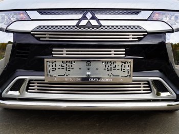 Нижняя декоративная вставка в бампер ТСС Тюнинг Mitsubishi (Митсубиси) Outlander (Аутлэндэр)  GF (2018-2022) GF 3-ий рестайлинг ()