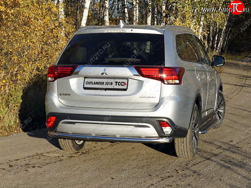 21 799 р. Защита задняя (нержавейка 60,3 мм) ТСС Тюнинг Mitsubishi Outlander GF 3-ий рестайлинг (2018-2022)  с доставкой в г. Краснодар