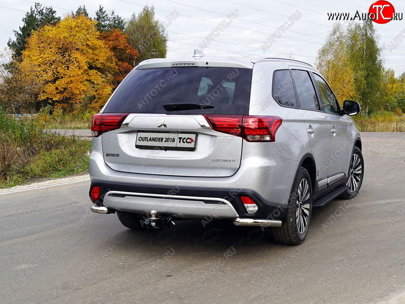 22 599 р. Защита заднего бампера (уголки, d60,3 мм) TCC  Mitsubishi Outlander  GF (2018-2022) 3-ий рестайлинг  с доставкой в г. Краснодар