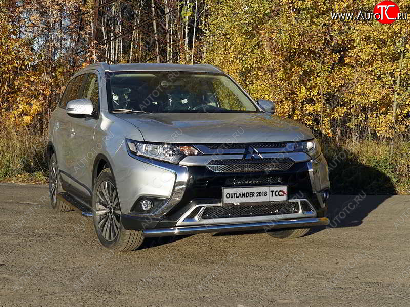 17 999 р. Защита переднего бампера нижняя d60,3 мм ТСС Тюнинг Mitsubishi Outlander GF 3-ий рестайлинг (2018-2022) (нержавейка)  с доставкой в г. Краснодар