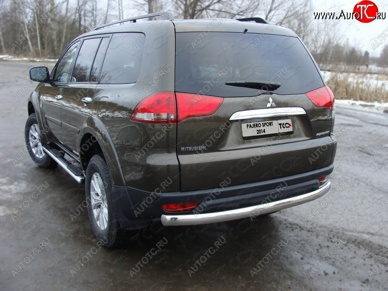 23 599 р. Защита задняя (центральная овальная 75х42 мм) ТСС Тюнинг  Mitsubishi Pajero Sport  PB (2013-2017) рестайлинг  с доставкой в г. Краснодар